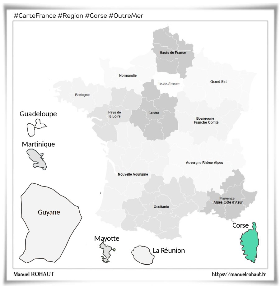 Les départements de la région française Corse
