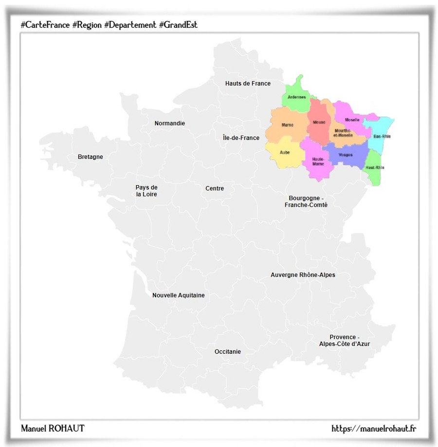 Les départements de la région française Grand Est