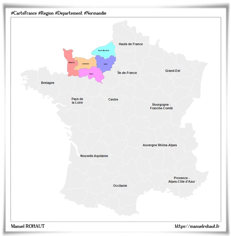 Les départements de la région française Normandie