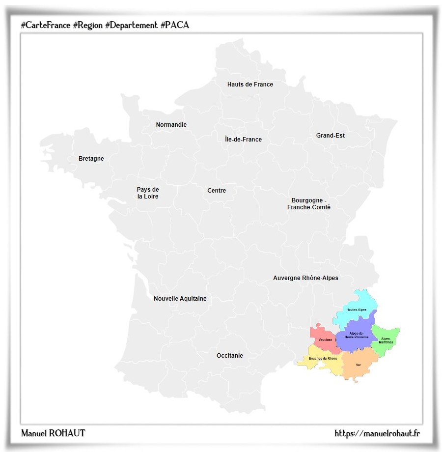 Les départements de la région française Provence-Alpes-Côte d'Azur
