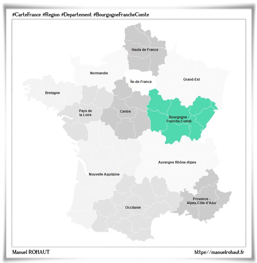 Localisation de la région française Bourgogne-Franche-Comté