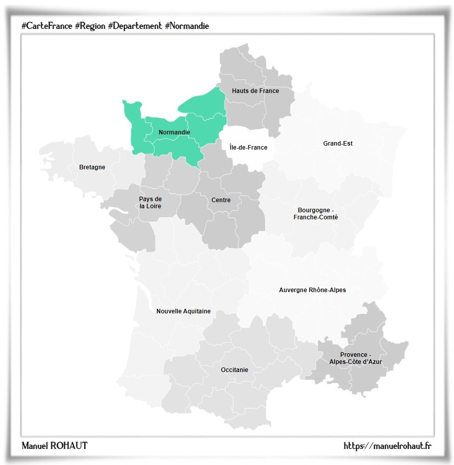 Localisation de la région française Normandie